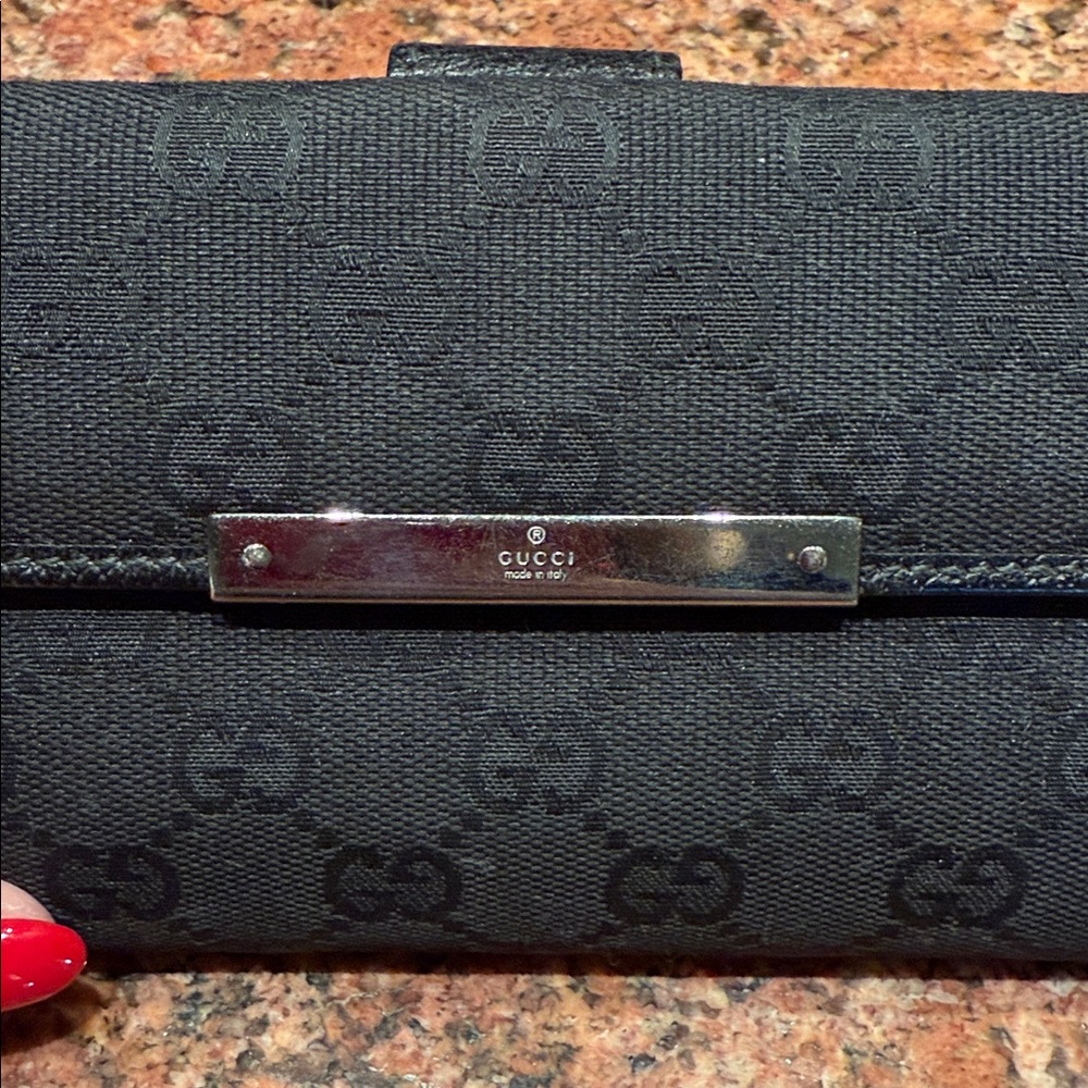 Gucci Long Wallet Canvas GG Wallet Long Authentic - Picture 4 of 8
